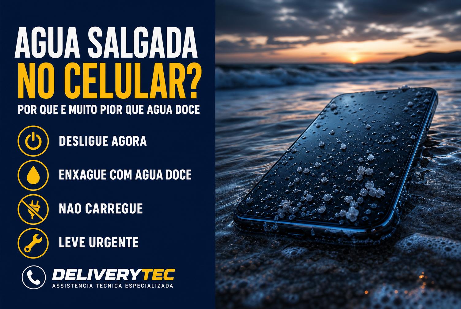 Água salgada no celular: por que é muito pior que água doce