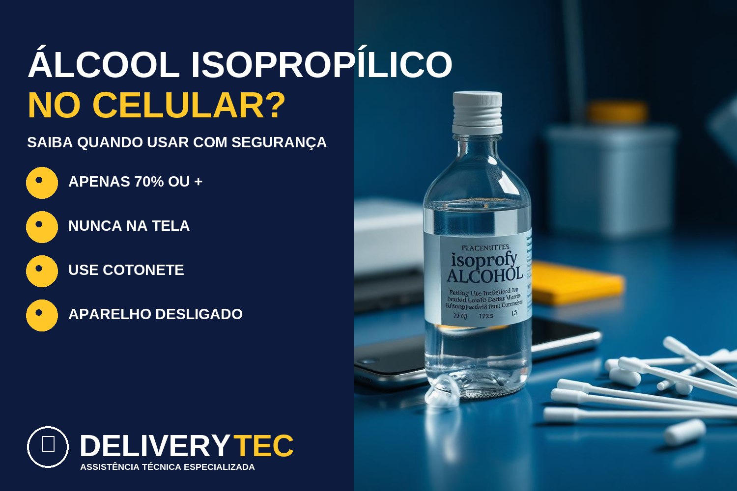 Álcool isopropílico no celular: pode usar?