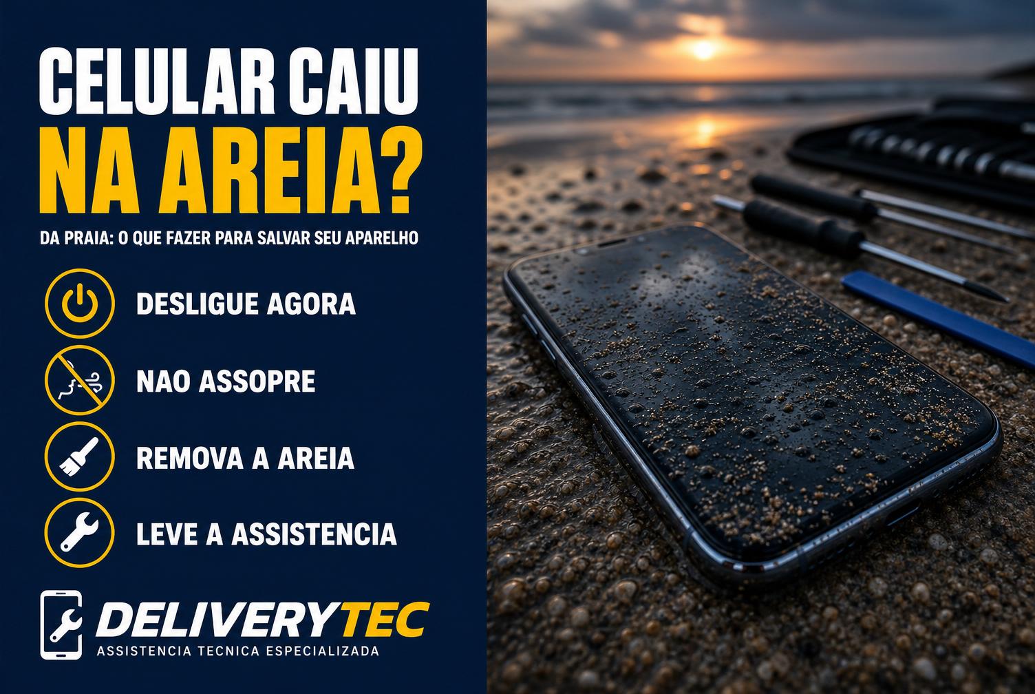Celular caiu na areia da praia? Veja o que fazer para salvar o aparelho
