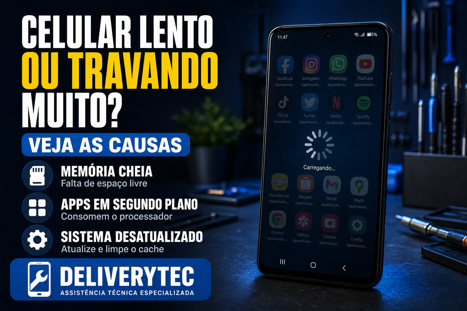 Celular Lento ou Travando Muito? Veja as Causas
