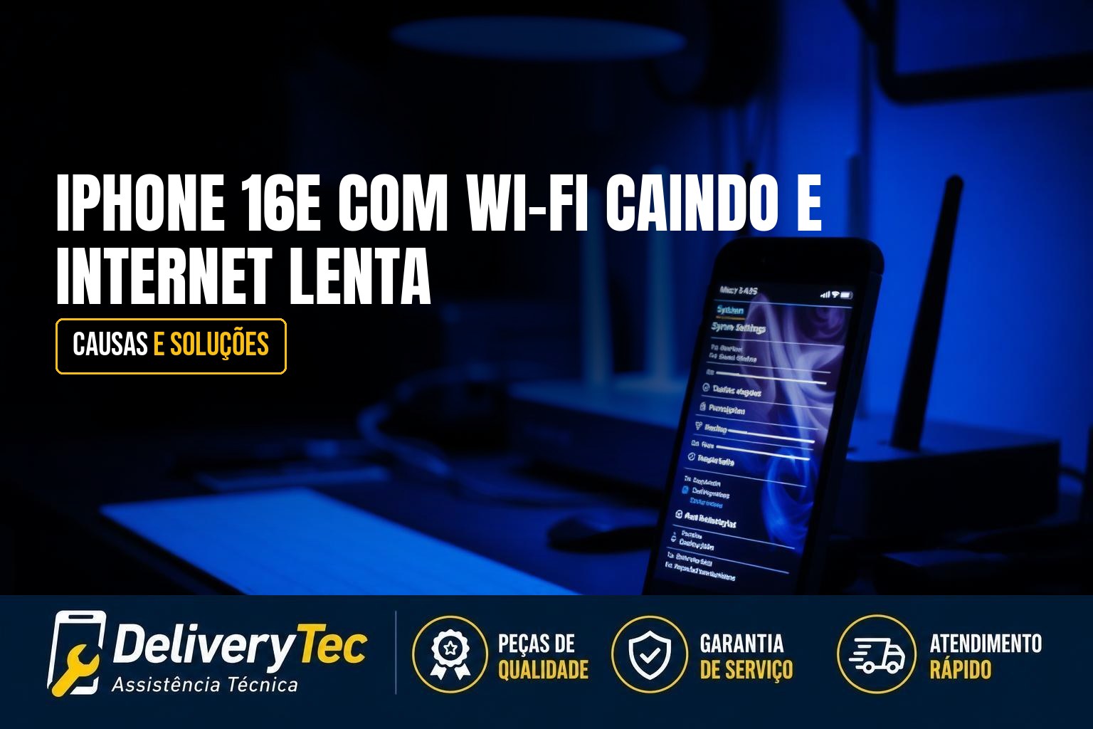 iPhone 16e com Wi-Fi Caindo e Internet Lenta? Causas e Soluções