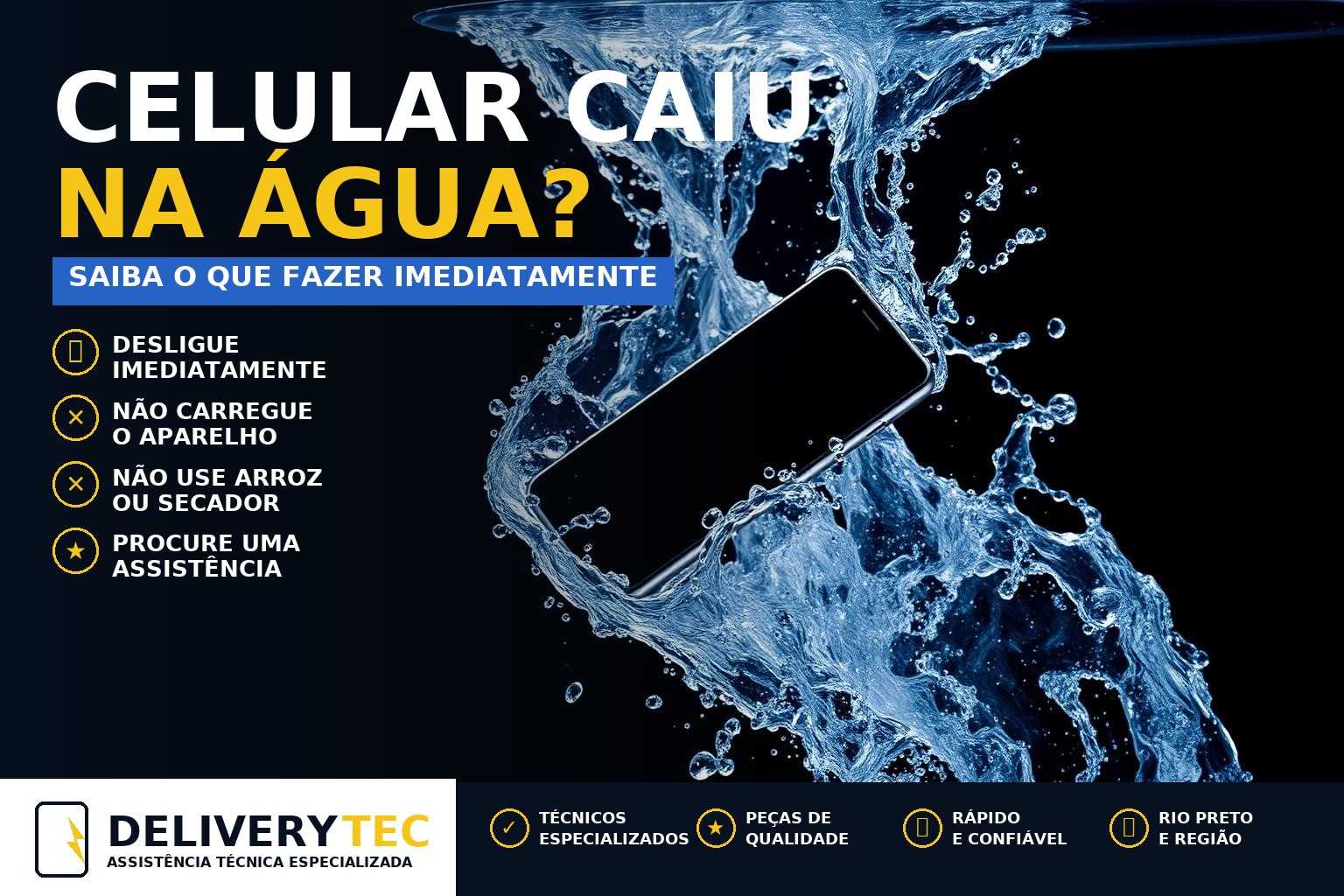 Celular caiu na água? Saiba o que fazer imediatamente e evite prejuízos