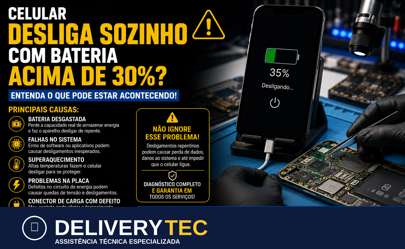 Celular desliga sozinho com bateria acima de 30%? Entenda o que pode estar acontecendo