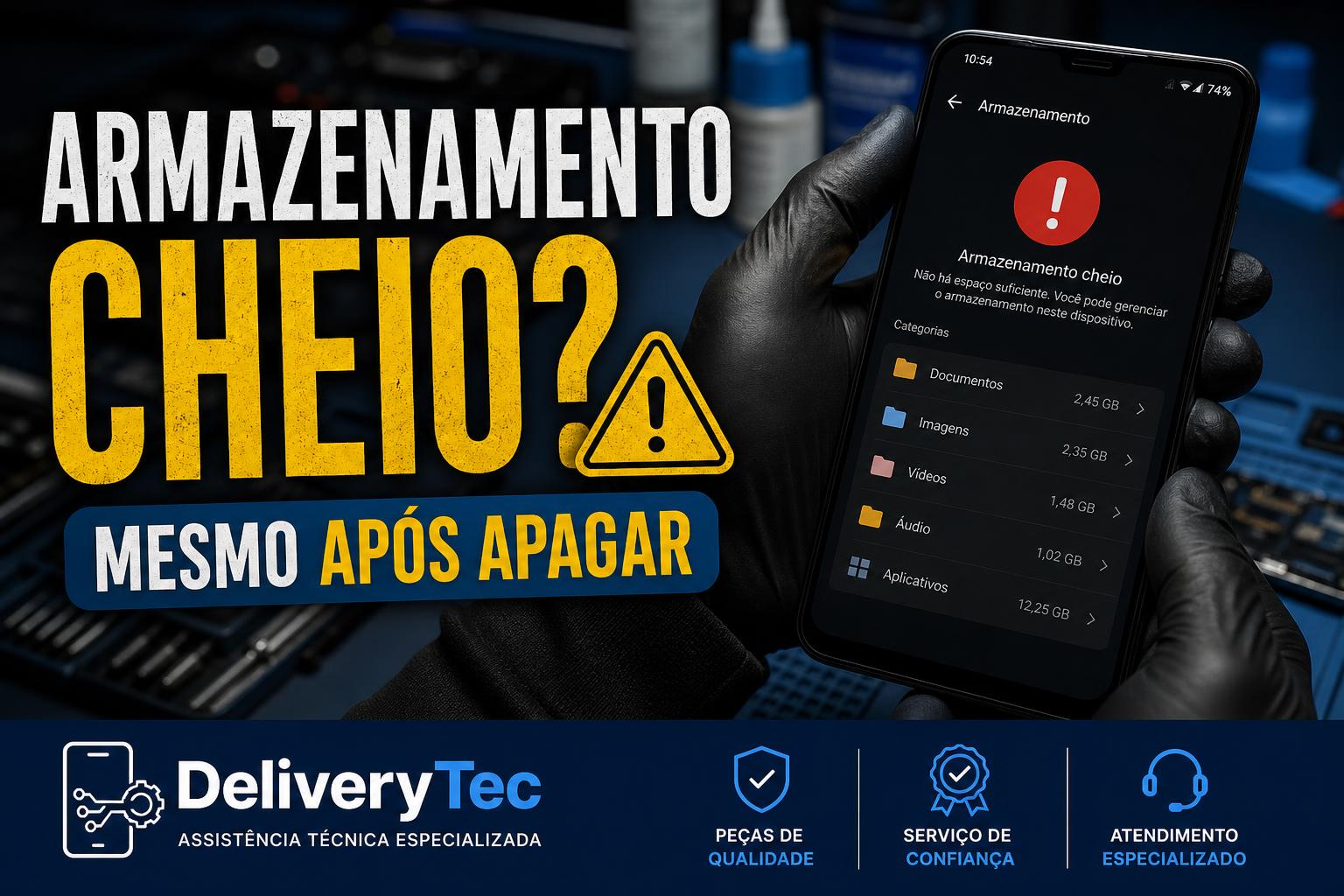 Celular mostra "Armazenamento cheio" mesmo após apagar arquivos? Entenda o motivo