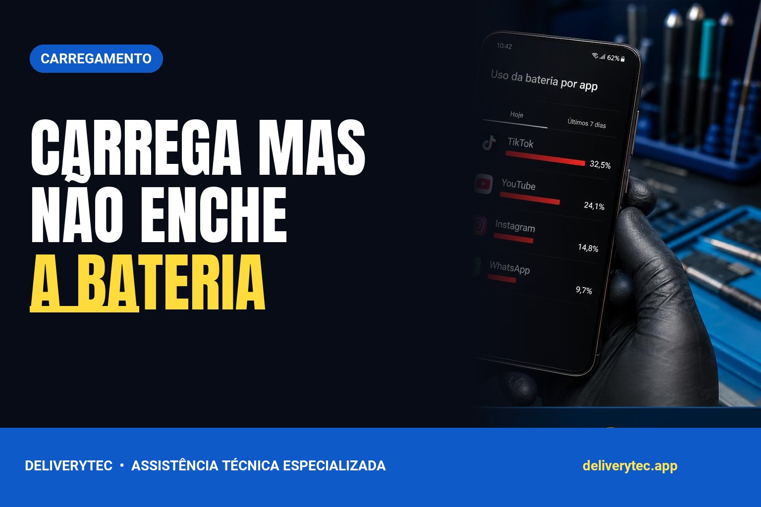 Celular mostra "Carregando", mas a bateria não aumenta? Veja o que pode ser