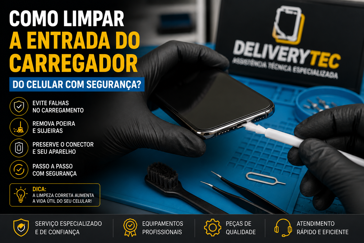 Como limpar a entrada do carregador do celular com segurança? Guia completo