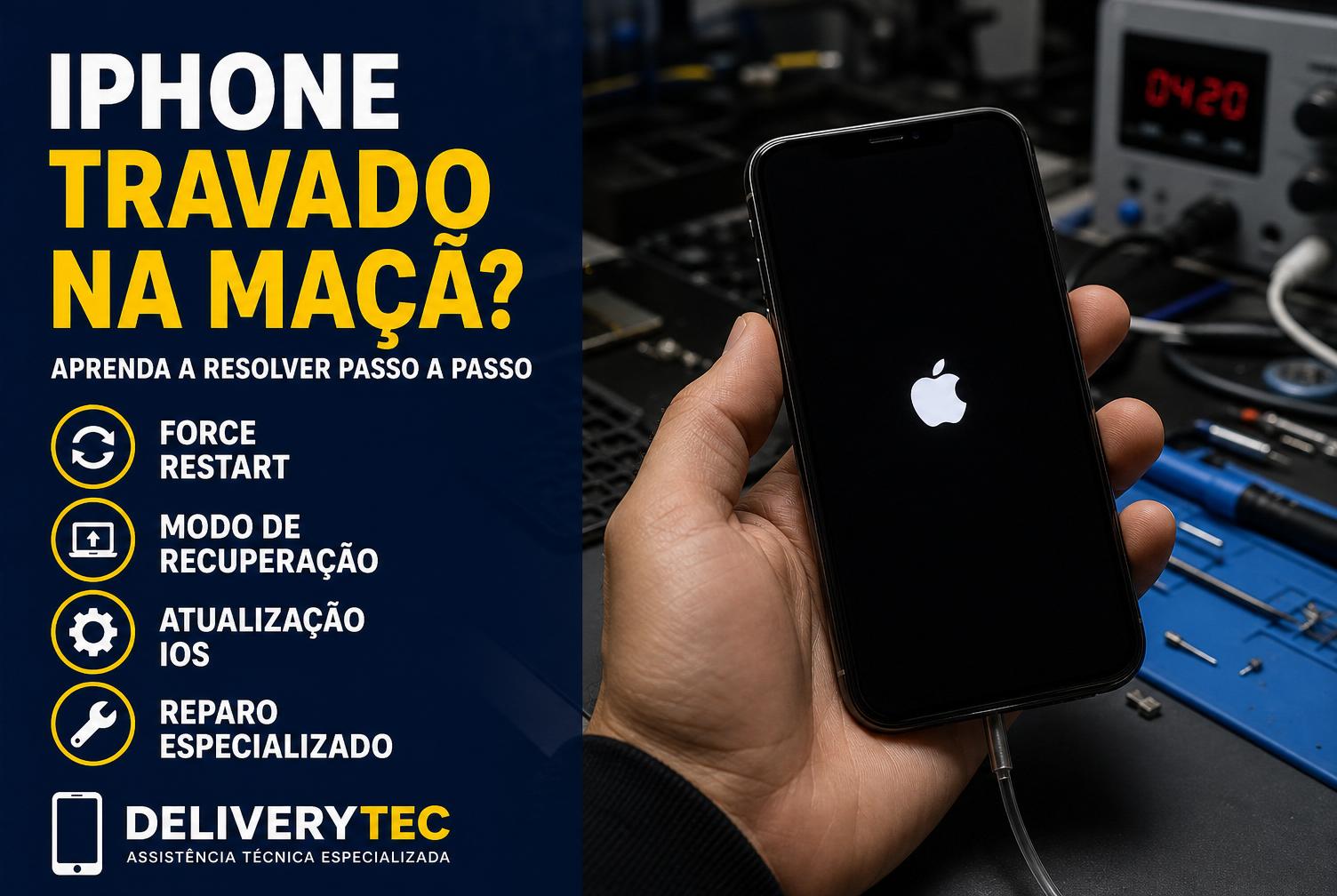 iPhone travado na maçã: entenda as causas e como resolver com segurança