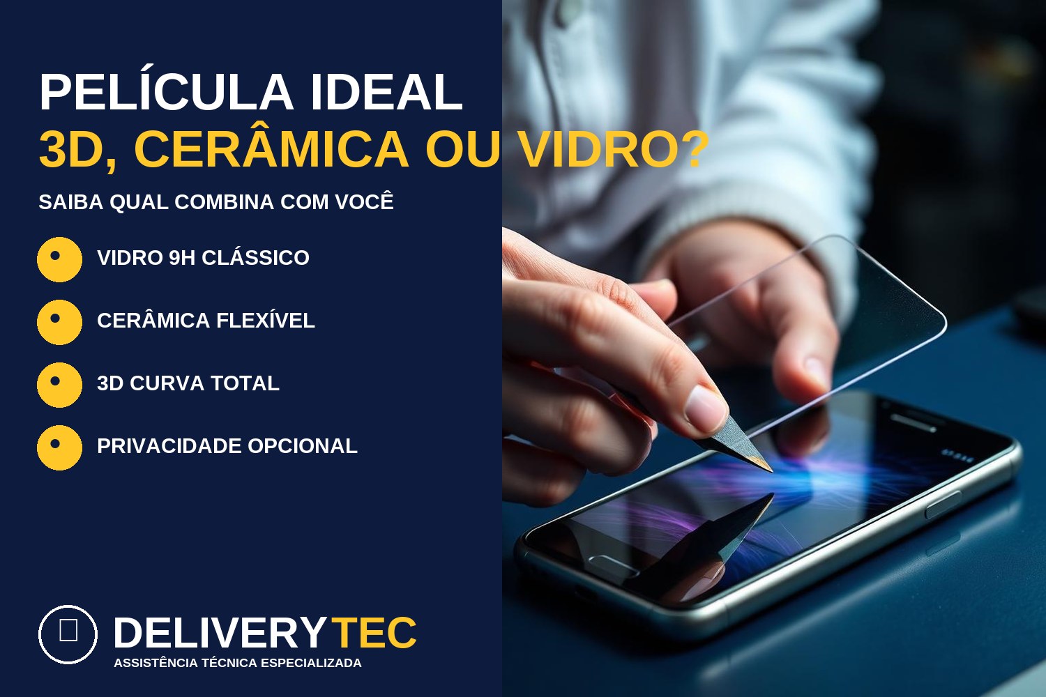 Película 3D, cerâmica ou vidro: qual escolher