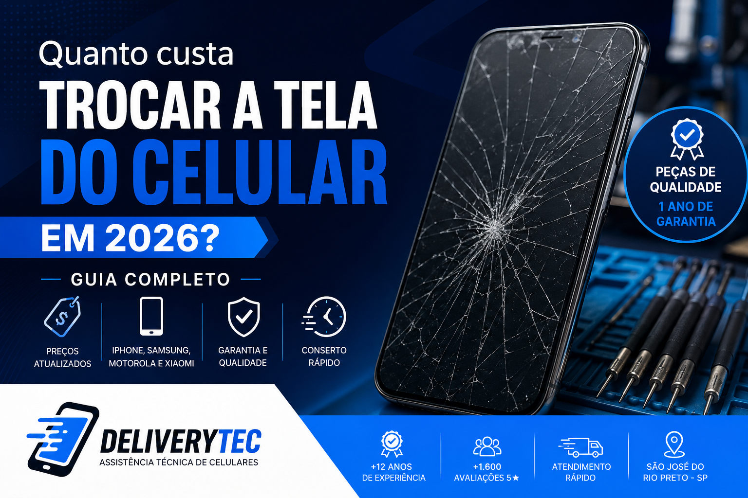 Quanto custa trocar a tela do celular em 2026? Guia completo