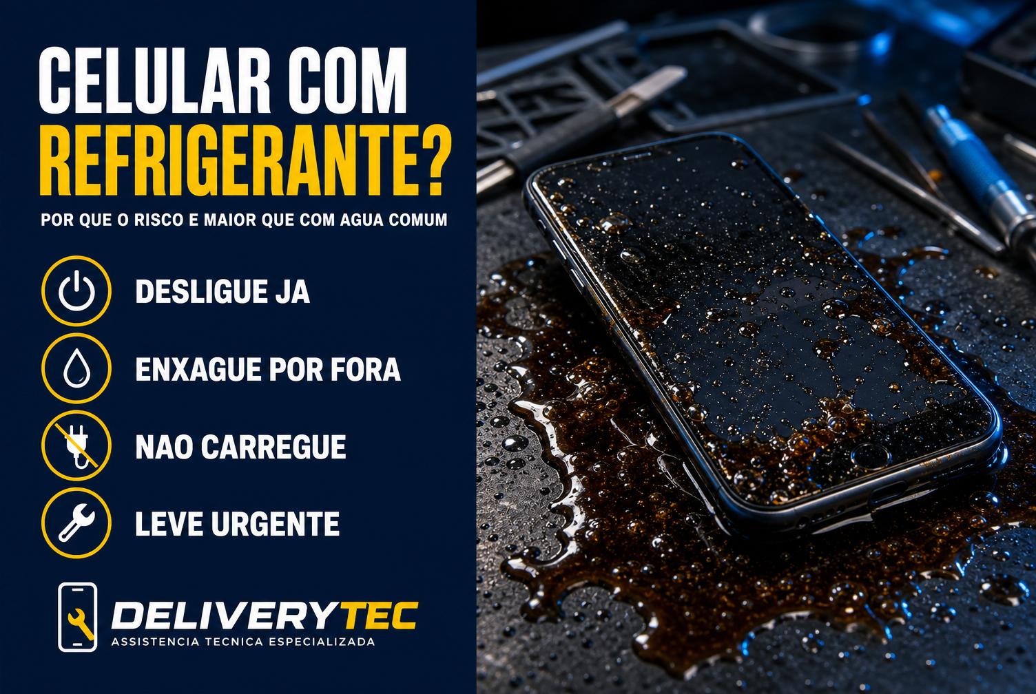 Celular molhado com refrigerante: por que o risco é maior que com água comum